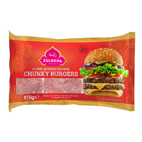 Zulekha Lamb Quarter Pounder Burgers 678g (6 Pieces) Eurocross